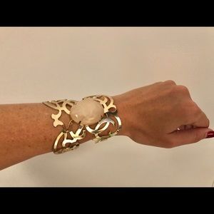 Gold and Pink Stone Bracelet